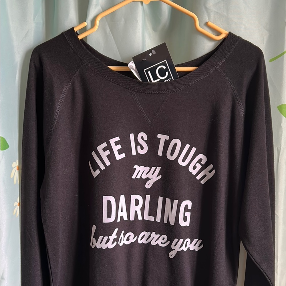 LC TRENDZ women’s humorous black lightweight sweatshirt